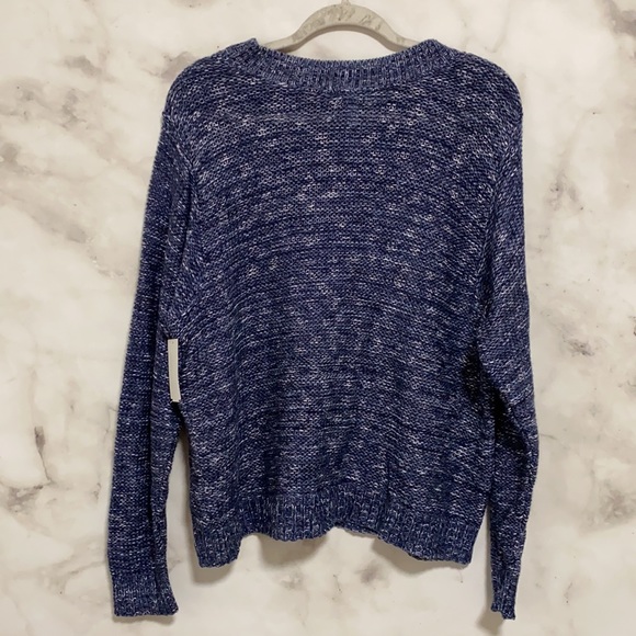 Susina Marled Blue Knit Crewneck Pullover Sweater - Picture 7 of 9